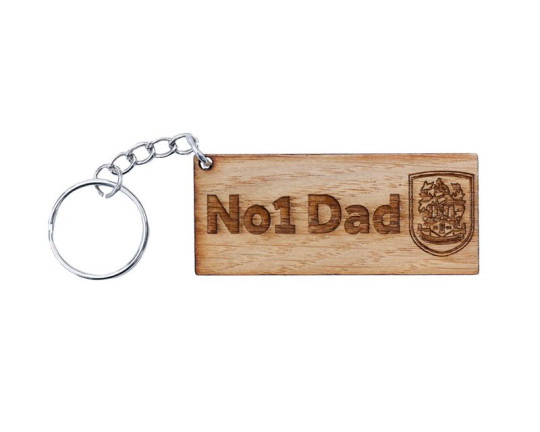 No 1 Dad Wooden Keyring